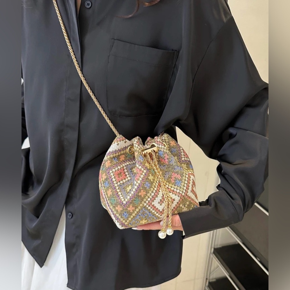 ($10) Multicolored Cross Body Bag - Picture 3 of 5